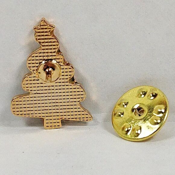 Lot of 4 Christmas Brooches Santa Claus Snowman Poinsettia Christmas Tree Used - Picture 3 of 13